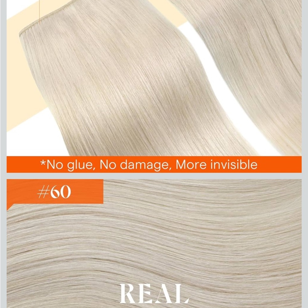 Halo Platinum Blonde Hair Extensions - Picture 4 of 13